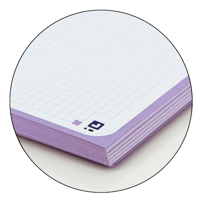 Oxford -  School Touch peanbook spiraalblok, ft A4+, 160 bladzijden, geruit 5 mm, pastel paars (afbeelding 2)