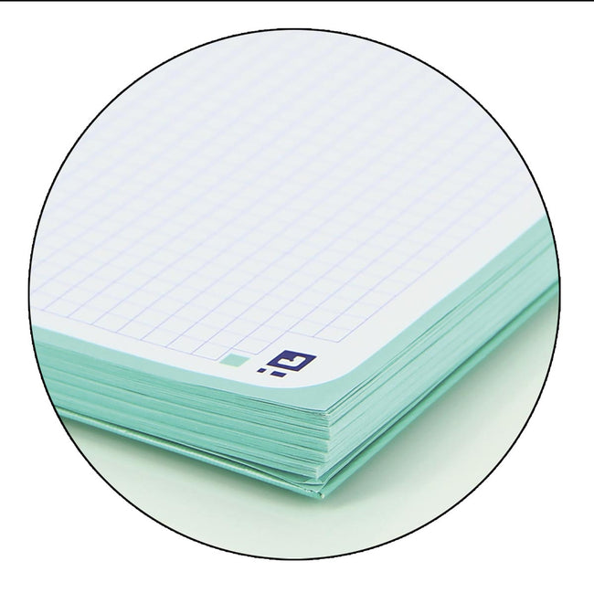 Oxford -  School Touch peanbook spiraalblok, ft A4+, 160 bladzijden, geruit 5 mm, pastel turquoise (afbeelding 2)