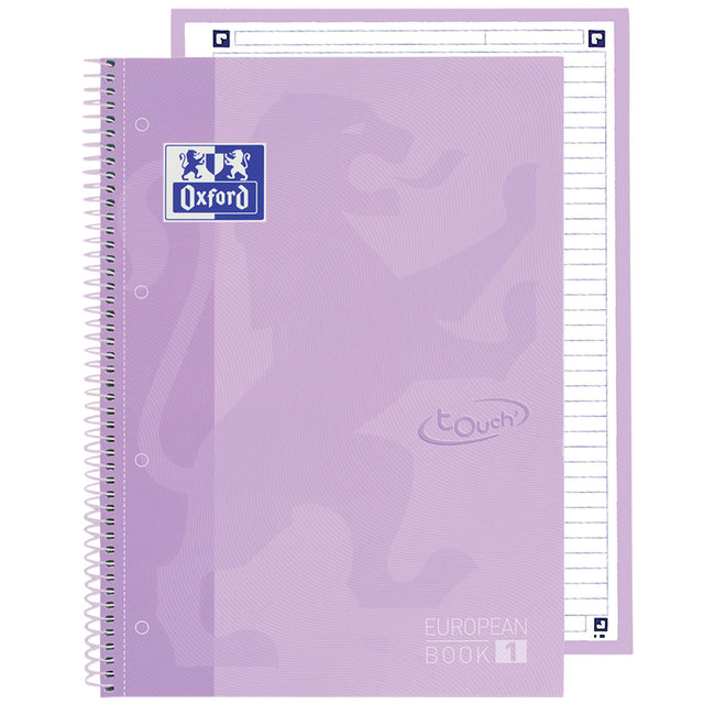 Oxford -  Notitieboek oxf touch europeanb a4+ lijn 160p pps | 10 stuks