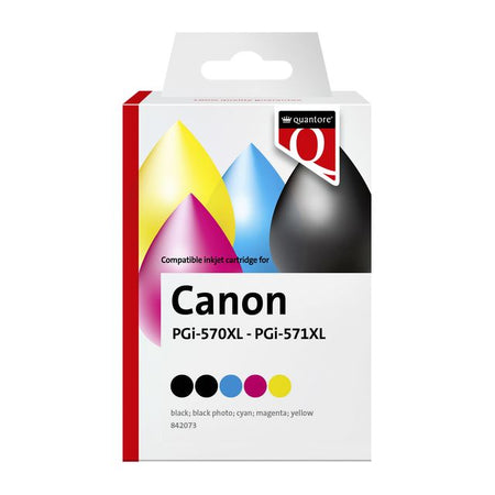 Quantore - Tintenpatronen-Alternative für PGI-570XL CLI-571XL 2x Schwarz 3x Farbe
