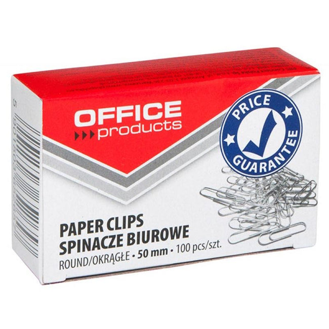 OFFICE products -   papierklemmen, 50 mm, gegalvaniseerd, doos van 100 stuks