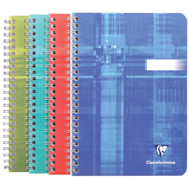 Clairefontaine – Notizbuch ft 14,8 x 21 cm, 180 Seiten, liniert, Spiralbindung, verschiedene Farben