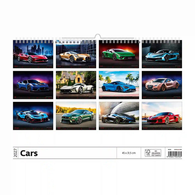 Helma 365 -  Kalender 2027  31.5x45cm autos