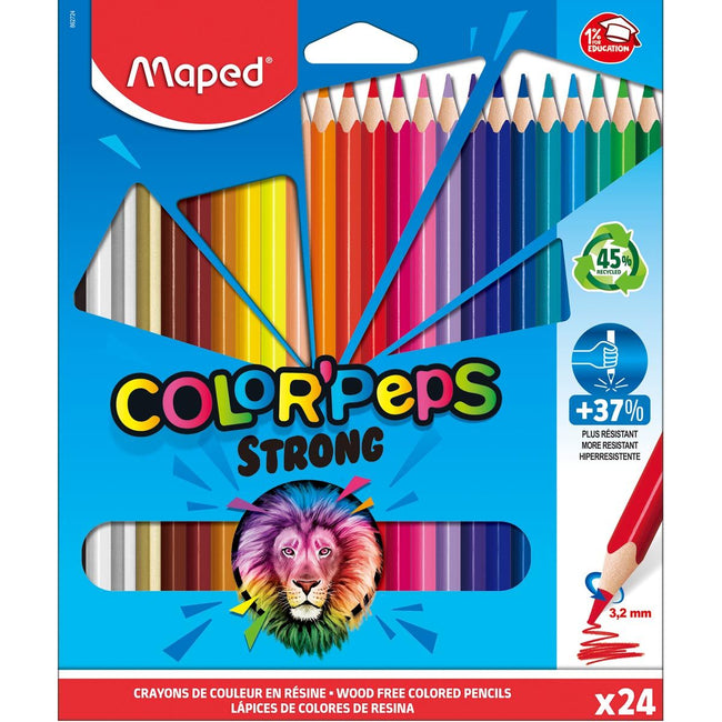 Maped - Buntstift Color'Peps Strong, 24 Stifte im Kartonetui