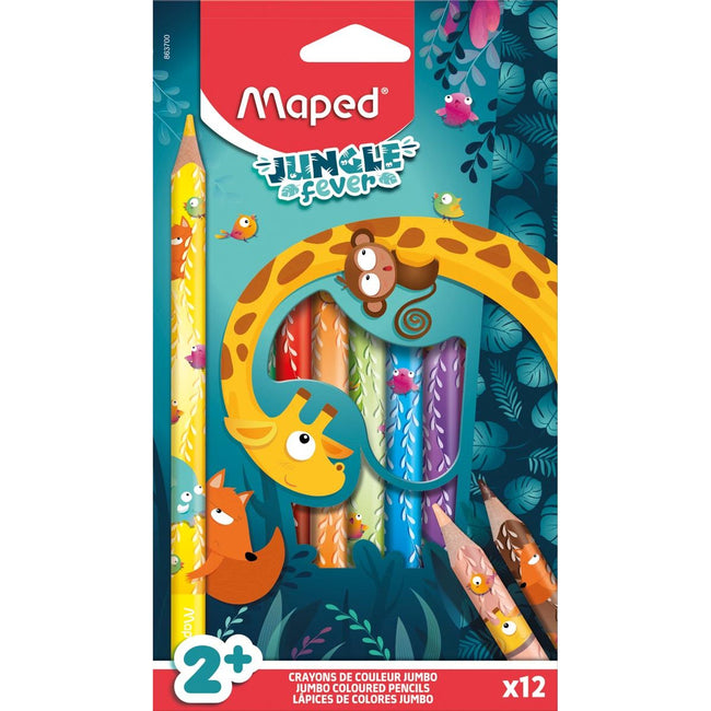 Maped – Buntstift Jungle Fever Jumbo-Set mit 12 Farben