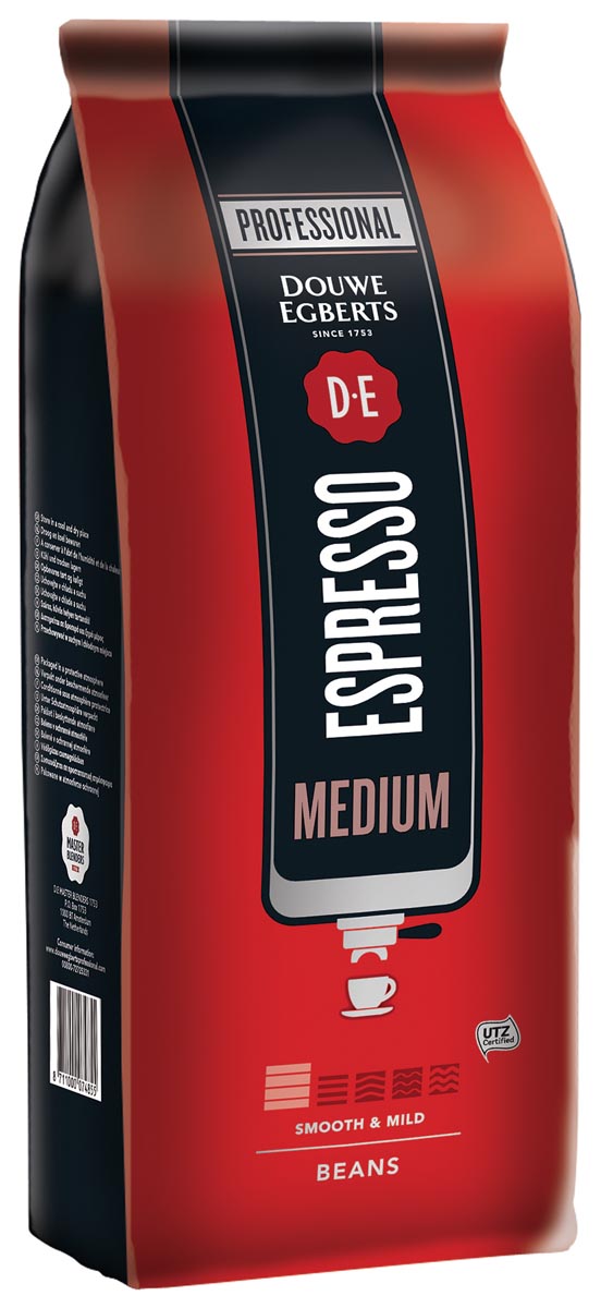Douwe Egberts - Kaffeebohnen, Espresso Medium, Packung mit 1 kg