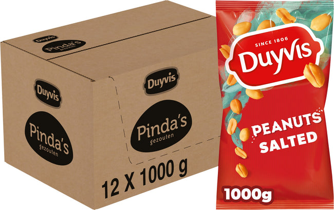 Duyvis -  Pinda  gezouten zak 1000 gram | 12 stuks