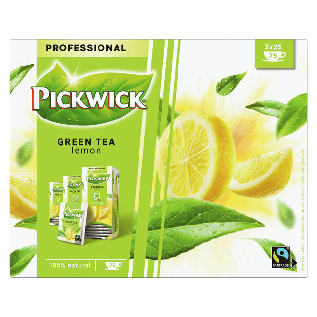 Pickwick -  Thee  fair trade green lemon 25x1.5gr | 3 stuks