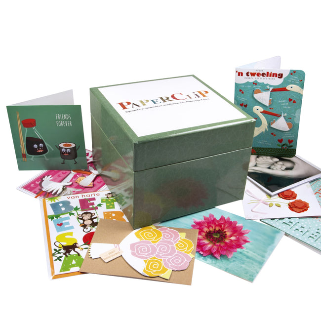 Paperclip -  Wenskaartbox  inclusief 75 kaarten