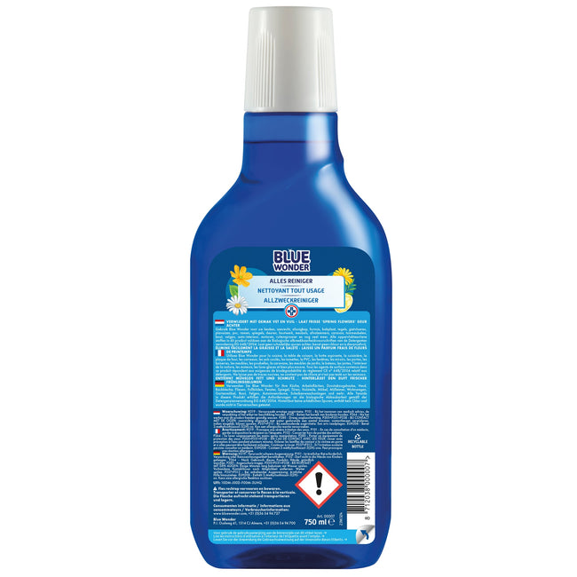 Blue Wonder -  Allesreiniger  met dop dosering 750ml | 6 stuks