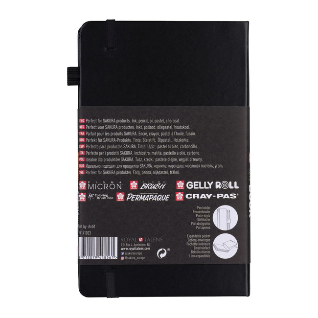 Sakura -  Schetsboek 80 zwarte vellen 130x210mm zwart