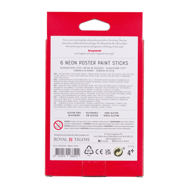 Bruynzeel -  Verfstift  kids 6st ass neon