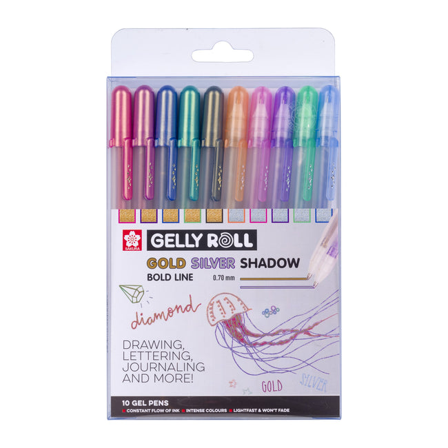 Sakura -  Gelschrijver gelly roll gold silver shadow