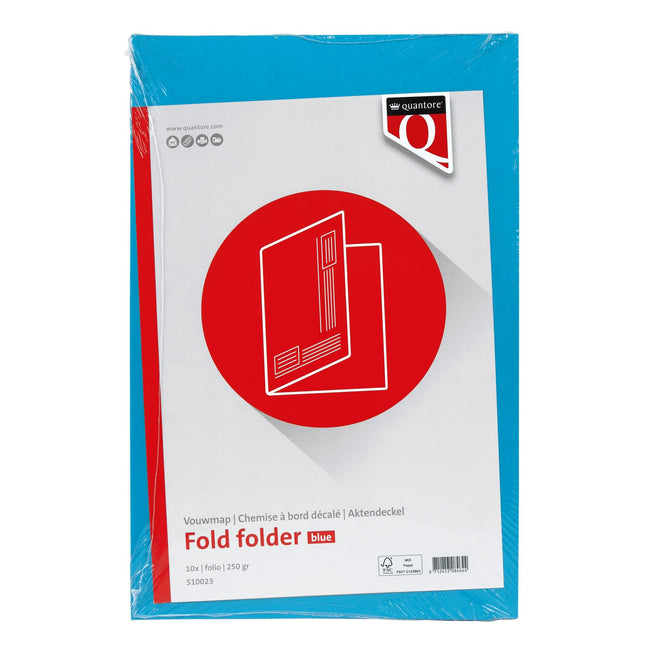 Quantore -  Vouwmap fo ongelijke zijde 320gr blauw | 50 stuks