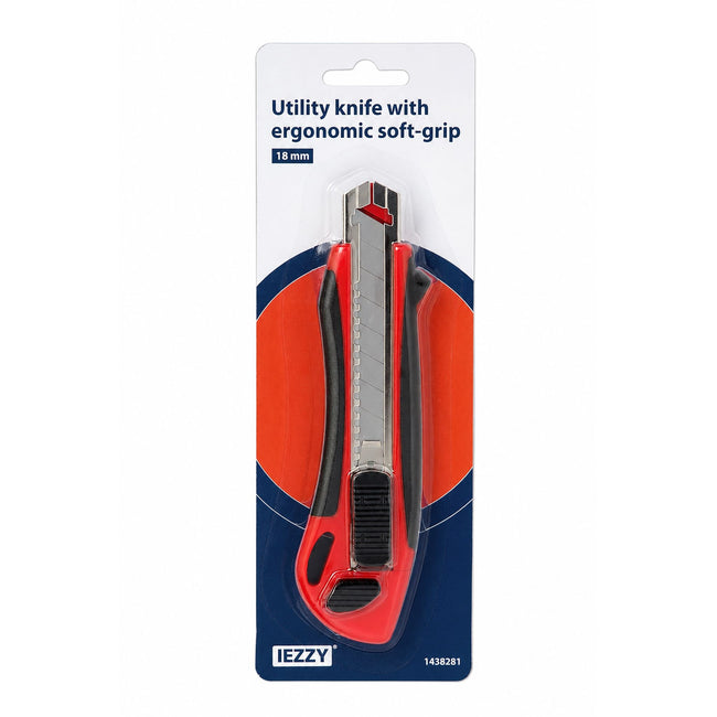 IEZZY -  Snijmes  18mm kunststof ergonomische softgrip