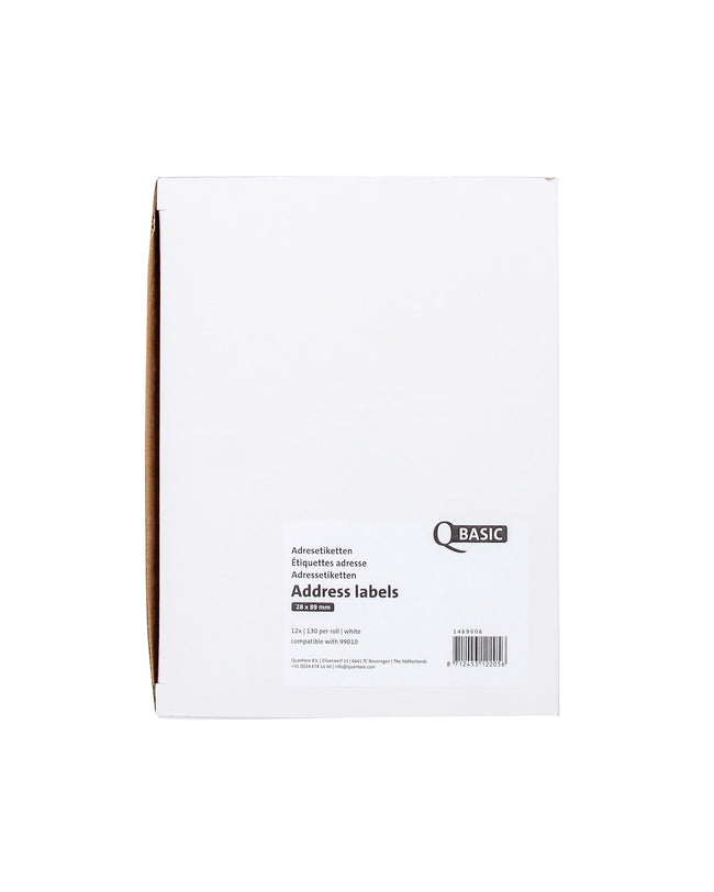 Qbasic -  Labeletiket 99010 28x89mm adres 12 rollen