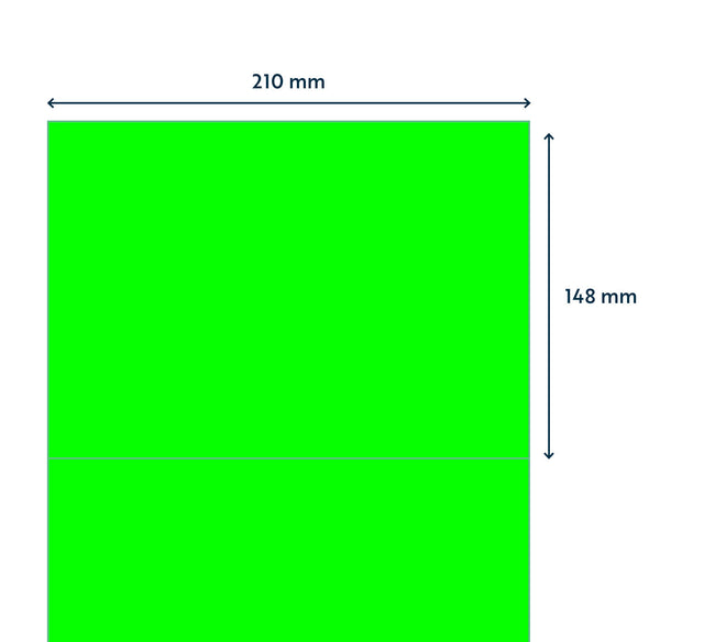 Rillprint -  Etiket 210x148mm fluor groen 200st