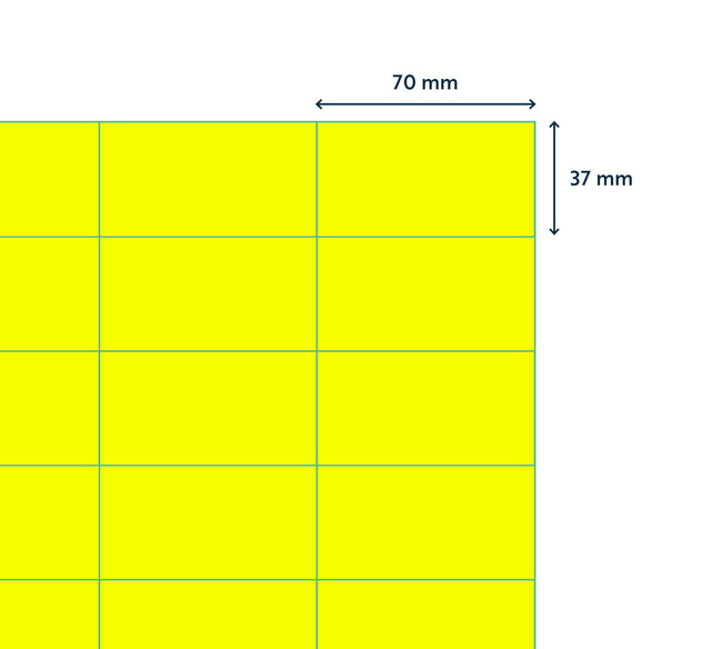 Rillprint -  Etiket 70x37mm fluor geel 2400st