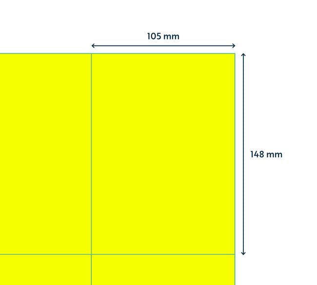 Rillprint -  Etiket 105x148mm fluor geel 400st