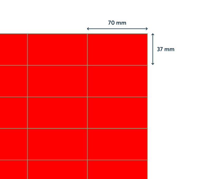 Rillprint -  Etiket 70x37mm fluor rood 2400st