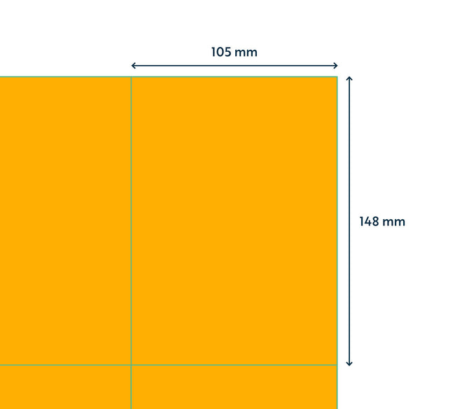 Rillprint -  Etiket 105x148mm fluor oranje 400st