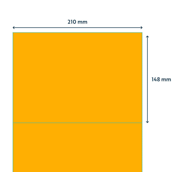 Rillprint -  Etiket 210x148mm fluor oranje 200st