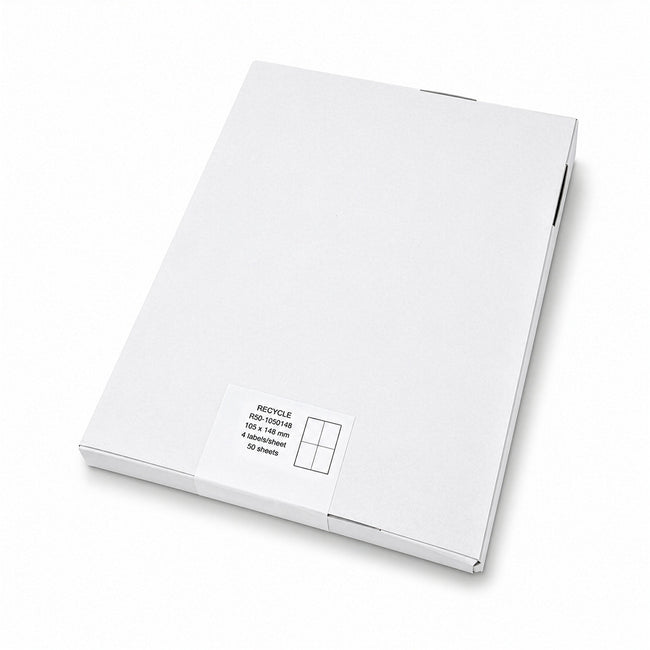 Rillprint -  Etiket gerecycled 105x148mm wit 200st