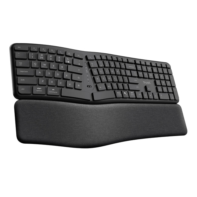 Trust -  Keyra Draadloos ergonomisch toetsenbord voor meerdere apparaten