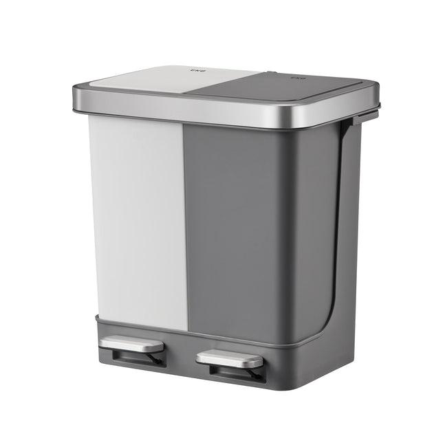 Eko -  Pedaalemmer  hana duo recy 2x10l grijs wit