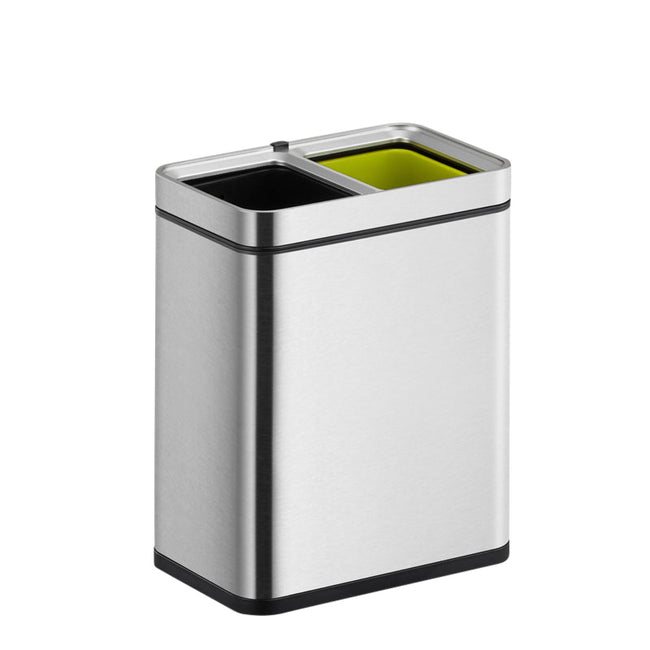 Eko -  Afvalbak  laguna slim inwerpopening 2x10l rvs