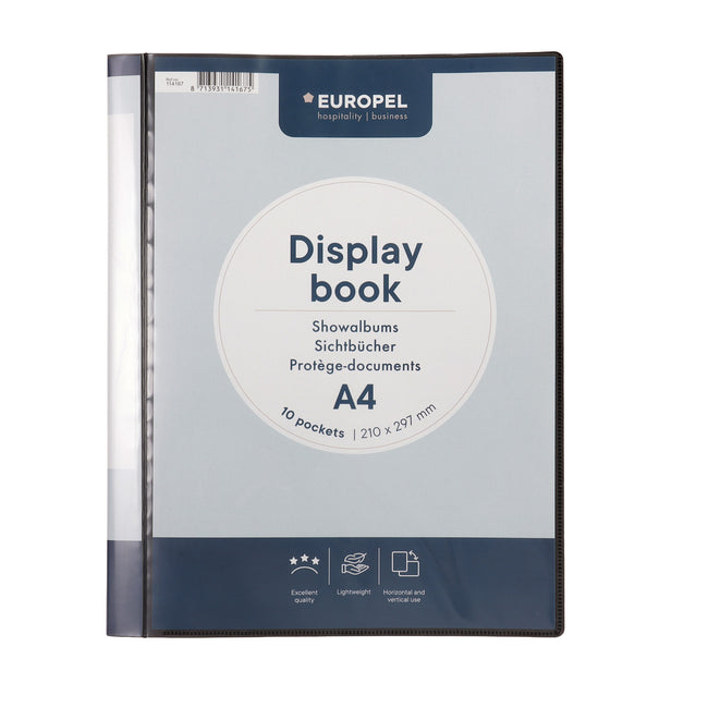 Europel -  Showmap  frontview a4 10 tassen antraciet | 20 stuks