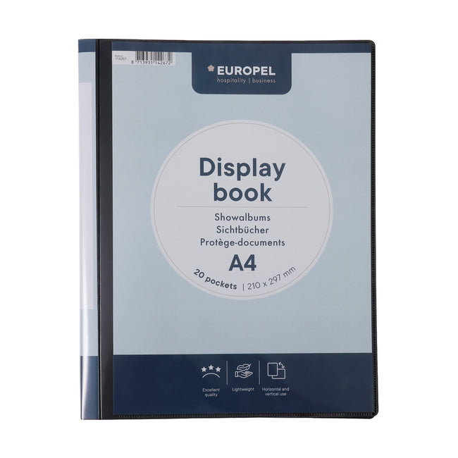 Europel -  Showmap  frontview a4 20 tassen antraciet | 20 stuks