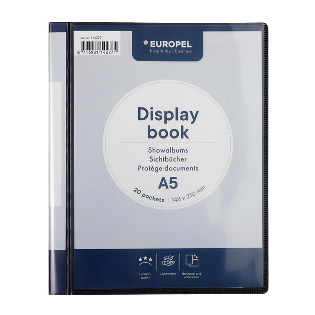 Europel -  Showmap  frontview a5 20 tassen antraciet | 24 stuks