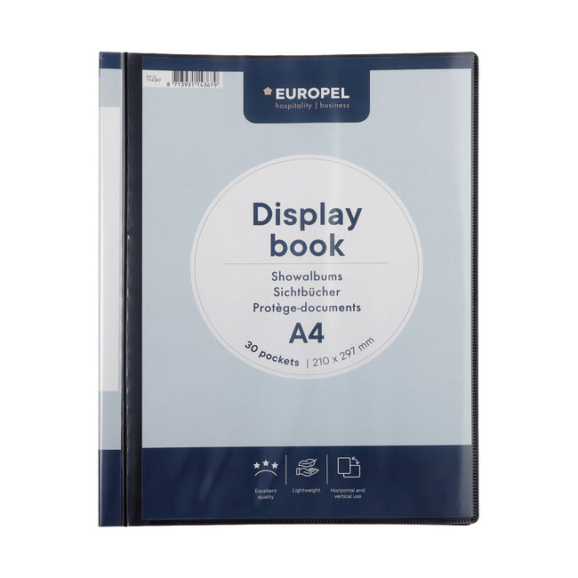 Europel -  Showmap  frontview a4 30 tassen antraciet | 24 stuks