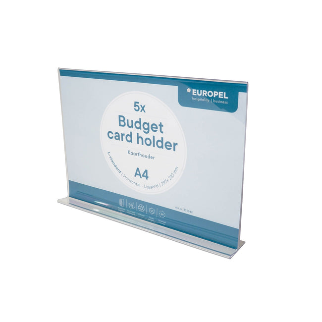 Europel -  Kaarthouder  budget a4 t-stand liggend 5st