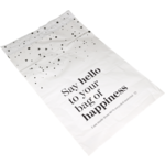 Klika -  Verzendzak Gerecycled LDPE 25x35+8cm 65my Bag of Happiness, wit/zwart 100 stuks (afbeelding 2)