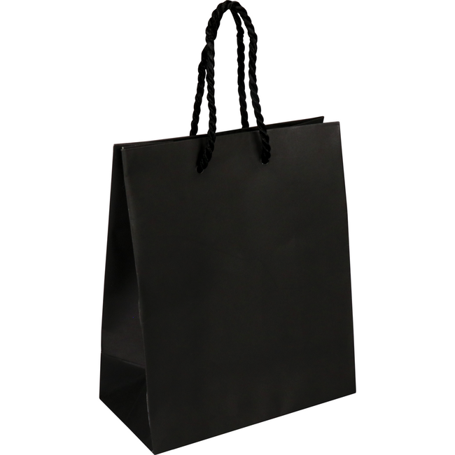 Klika -  Luxe papieren koordtas 16x8x19cm 100 stuks Zwart