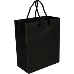 Klika -  Luxe papieren koordtas 16x8x19cm 100 stuks Zwart (afbeelding 2)