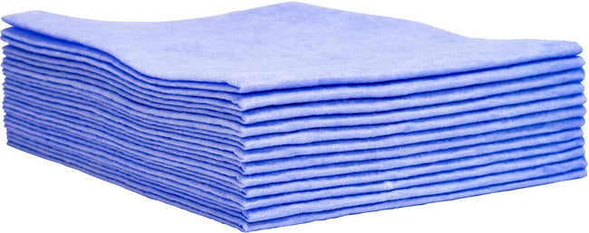 Zonder merk -  Universele poetsdoek, 1/4 vouw, ft 30 x 33 cm, blauw, doos van 150 stuks, boîte de 150 pièces