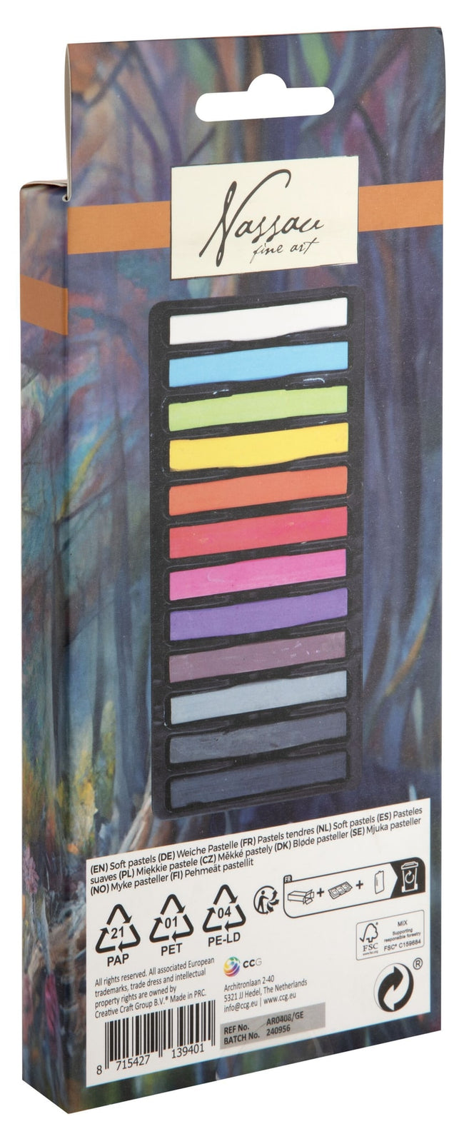 Nassau fine art -  telkrijt  zacht 12 stuks assorti | 12 stuks