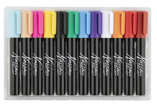 Nassau fine art -  Krijt en raammarkers nassau set à 12 kleuren | 6 stuks