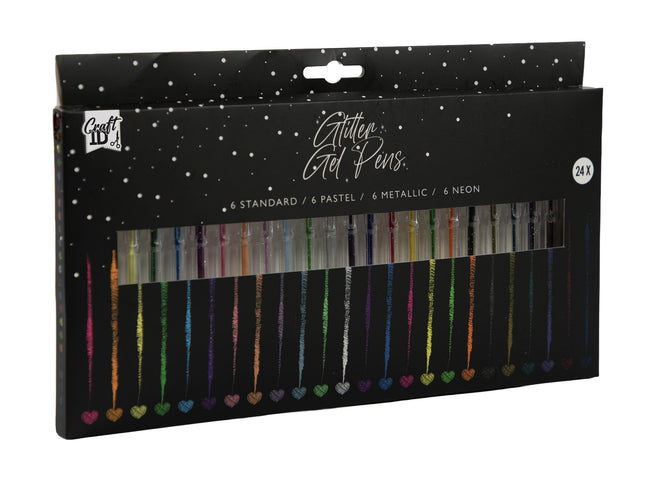 CraftID -  Gelpennen craft id glitter set à 24 kleuren | 8 stuks
