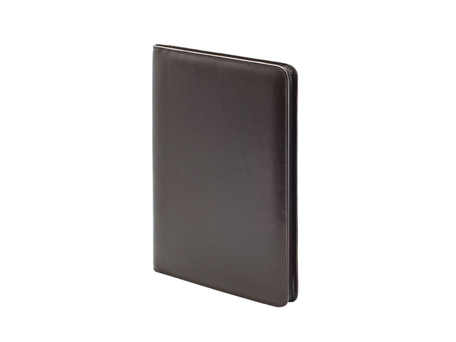 Van der Spek -  Schrijfmap a4 + rits leer met nerf br