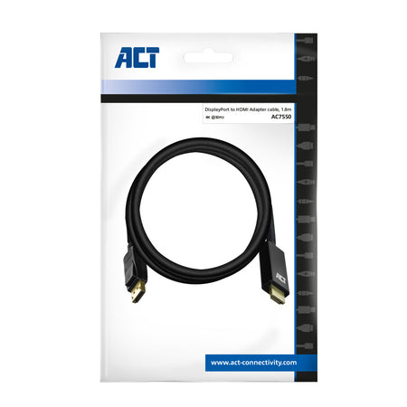 ACT -   DisplayPort naar HDMI adapterkabel, 1,8 m