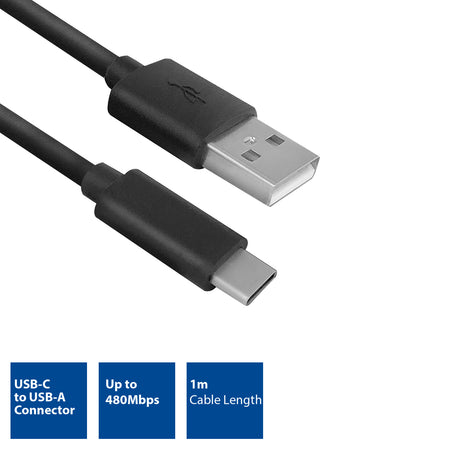 ACT -   USB 2.0 cable, USB-A naar USB-C, 1 meter