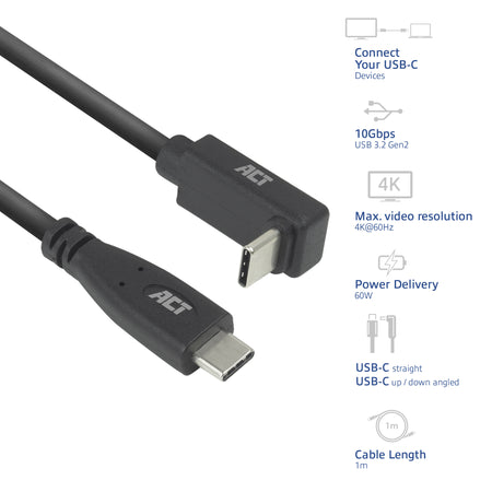 ACT -  Kabel  usb cm st cm up 10g 60w 1m