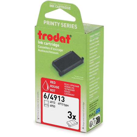 Trodat -  vervangkussen, voor stempel 4913, blister van 3 stuks, rood