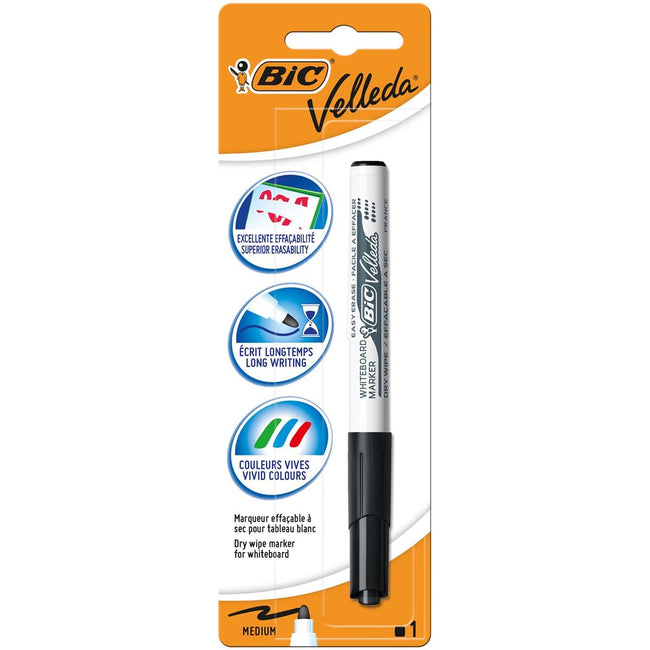 Velleda - Whiteboardmarker 1741, schwarz, auf Blister