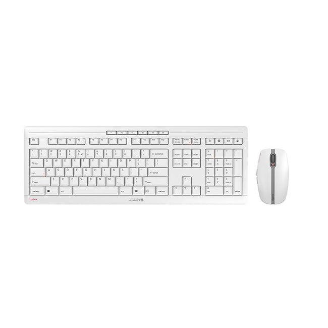 CHERRY -   Stream Desktop Recharge toetsenbord Inclusief muis Universeel RF Draadloos QWERTY Engels Grijs