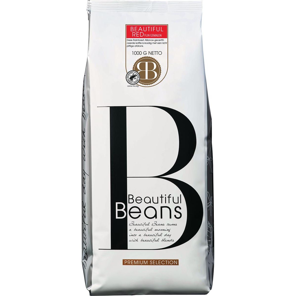 Schöne Bohnen – gemahlener Kaffee Rot, 1-kg-Beutel